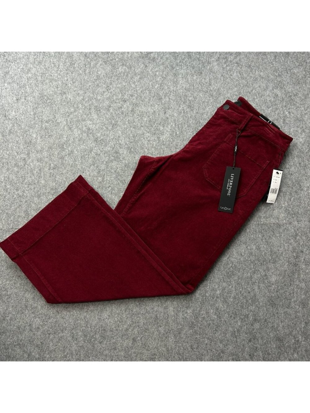 Liverpool Corduroy Crop Wide Leg Pants Women's Size 10 / 30 Mid Rise Ruby NWT